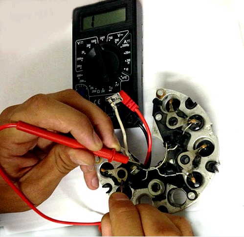 verificarea punții de diode cu un multimetru